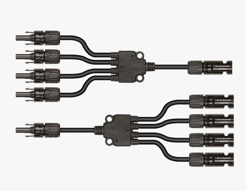 Solar Connectors Y Branch 1 to 4 Parallel Adapter Cable